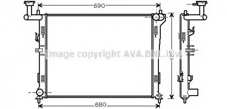 Радиатор, охлаждение двигателя AVA QUALITY COOLING AVA COOLING HYA2179
