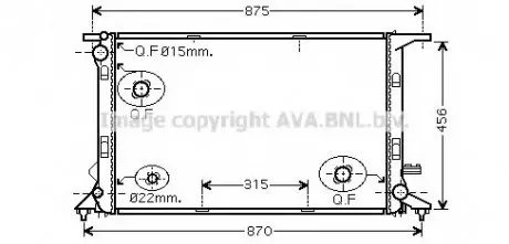 Радиатор, охлаждение двигателя AVA QUALITY COOLING AVA COOLING AIA2290