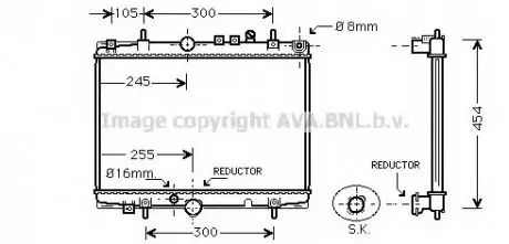 Радиатор, охлаждение двигателя AVA QUALITY COOLING AVA COOLING PE2235