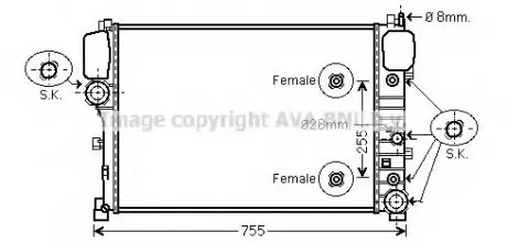 Радиатор, охлаждение двигателя AVA QUALITY COOLING AVA COOLING MS2447