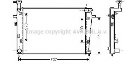 Радиатор, охлаждение двигателя AVA QUALITY COOLING AVA COOLING HY2275