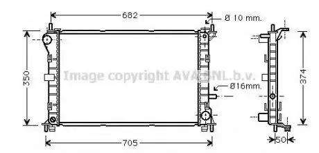 Радіатор охолодження FORD FOCUS I (CAK) (98-) (AVA) AVA COOLING FD2379