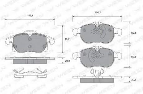 Комплект тормозных колодок, дисковый тормоз WEEN 151-1316