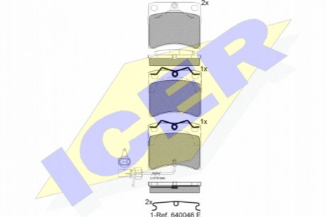 Комплект тормозных колодок, дисковый тормоз ICER 141321
