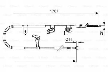 Трос, стоянкова гальмівна система BOSCH 1 987 482 435