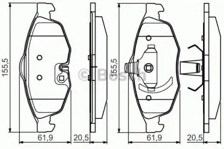 ТОРМОЗНЫЕ КОЛОДКИ ПЕРЕД. SEBRING BOSCH 0986495161