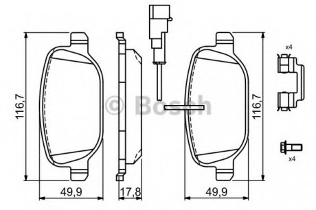 Комплект тормозных колодок BOSCH 0 986 494 717