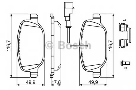 Комплект тормозных колодок BOSCH 0 986 494 717