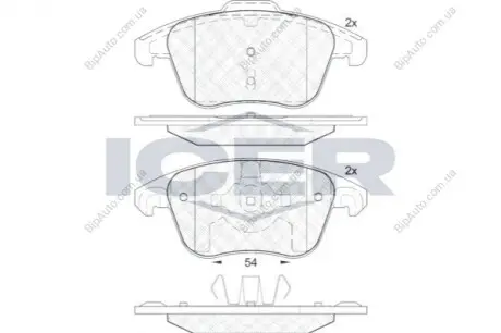 Колодки тормозные дисковые ICER 181866200