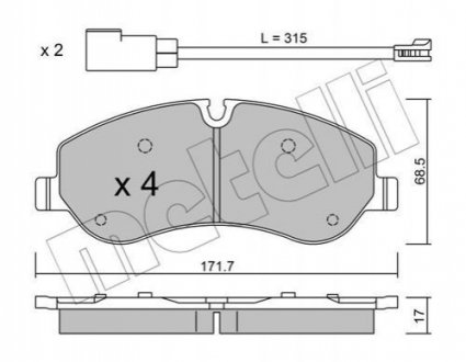 Комплект тормозных колодок Metelli 22-0990-0 (фото 1)