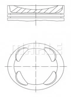 Поршень двигуна CITROEN /MINI (BMW) / PEUGEOT N12 B16 A / 5FK +0.50 MAHLE / KNECHT 081PI00104002