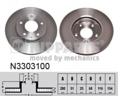 Тормозной диск NIPPARTS N3303100 (фото 1)