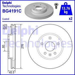 Гальмівний диск Delphi BG4191-C (фото 1)