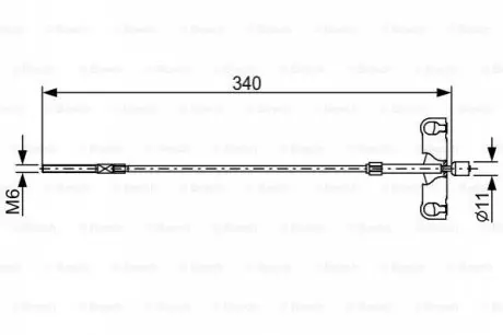 Трос ручника (передній) Toyota Auris 06-12 (L-340mm) BOSCH 1 987 482 651