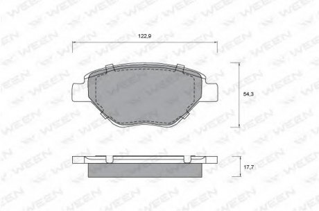 Комплект тормозных колодок, дисковый тормоз WEEN 151-1151 (фото 1)