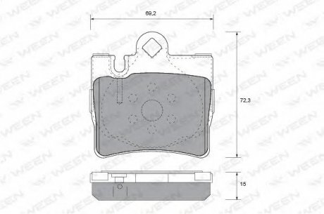 Комплект тормозных колодок, дисковый тормоз WEEN 151-1233 (фото 1)