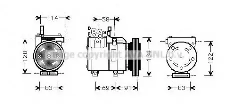 Компресор HYUNDAI GETZ (2002) 1.6 (AVA) AVA COOLING HYAK199 (фото 1)