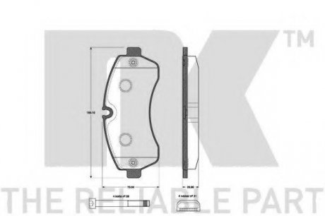 Комплект тормозных колодок, дисковый тормоз NK 223364