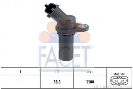 Датчик обертів колінвала Ducato/Daily 2.3JTD 02- 9.0681 FACET 90681 (фото 1)
