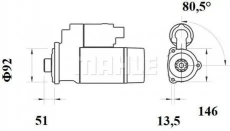 Стартер MAHLE MAHLE / KNECHT MS 757 (фото 1)