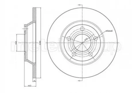 TARCZA HAMULC. AUDI A4 94-97 CIFAM 800-392C