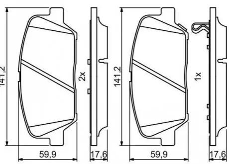 Гальмівні колодки, дискові. 0 986 494 979 BOSCH 0986494979