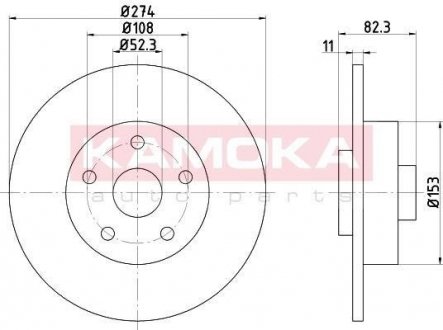 Тормозной диск KAMOKA 1031133 (фото 1)