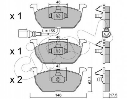 Комплект тормозных колодок CIFAM 822-1028-0 (фото 1)