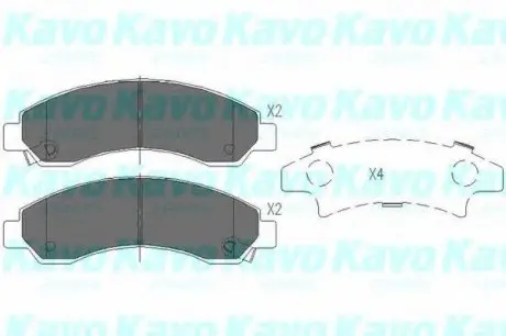 Комплект гальмівних колодок, дискове гальмо PARTS KAVO KBP-3514