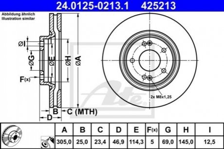 Тормозной диск ATE 24.0125-0213.1 (фото 1)