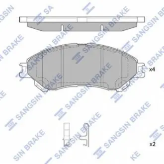 Тормозные колодки дисковые передние SANGSIN BRAKE Hi-Q (SANGSIN) SP4212
