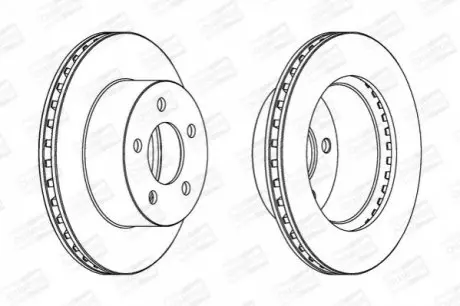 JEEP Диск тормозной передний Cherokee,Grand Cherokee,Wrangler 84-07 CHAMPION 562802CH