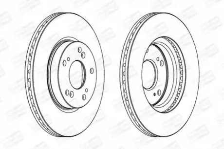 Тормозной диск передний Honda Civic IX, FR-V, Stream CHAMPION 562457CH
