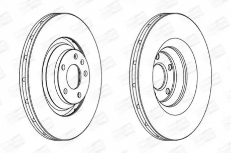 Тормозной диск передний Audi A6 (4F2,4F5,4FH,C6) CHAMPION 562506CH-1