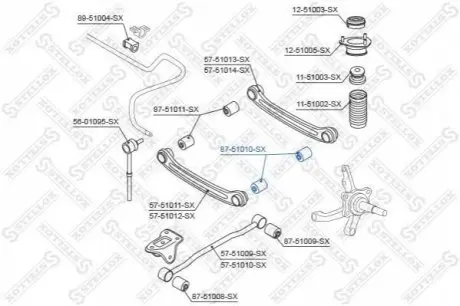 Сайлентблок заднего рычага наружный / Hyundai Accent all 99> 87-51010-SX STELLOX 8751010SX