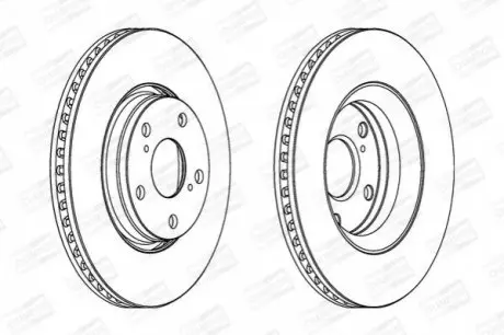 Гальмівний диск передній Toyota Auris, Verso CHAMPION 562649CH
