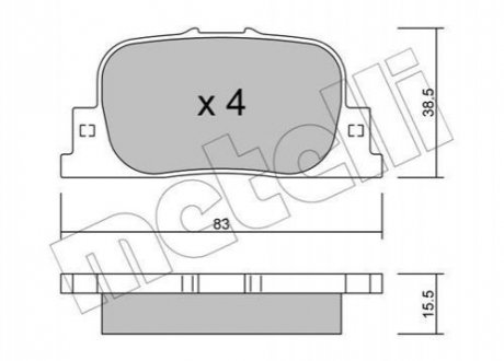 Комплект тормозных колодок, дисковый тормоз Metelli 22-0752-0