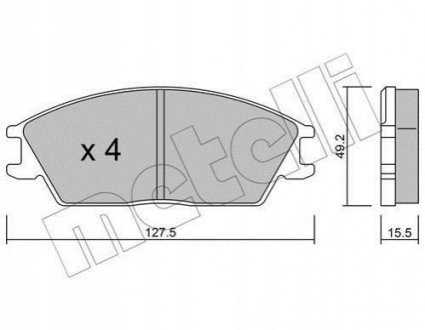 Комплект тормозных колодок, дисковый тормоз Metelli 22-0081-0 (фото 1)