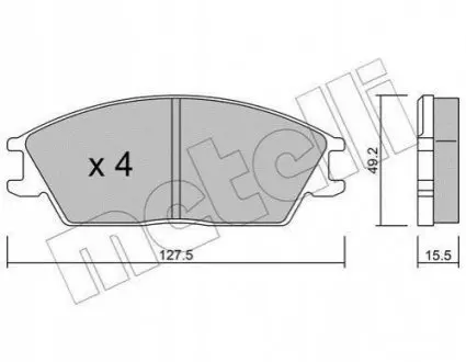 Комплект гальмівних колодок, дискове гальмо Metelli 22-0081-0