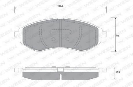 Комплект тормозных колодок, дисковый тормоз WEEN 151-1179 (фото 1)