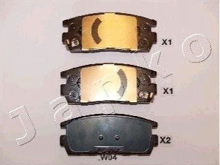 Комплект тормозных колодок, дисковый тормоз JAPKO 51W04