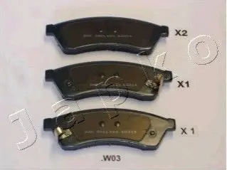 Комплект тормозных колодок, дисковый тормоз JAPKO 51W03 (фото 1)