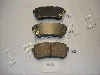 Комплект тормозных колодок, дисковый тормоз JAPKO 51K09 (фото 1)