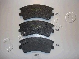 Комплект тормозных колодок, дисковый тормоз JAPKO 50307