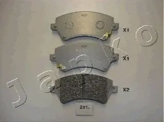 Комплект гальмівних колодок, дискове гальмо JAPKO 50211