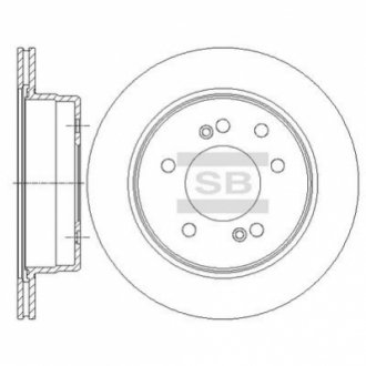 Тормозной диск задний BRAKE Hi-Q (SANGSIN) SD3043 (фото 1)