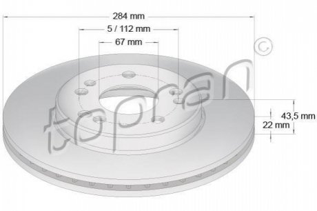 Гальмівний диск TOPRAN / HANS PRIES 400 845 (фото 1)