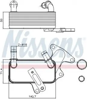 Масляный Радіатор VOLKSWAGEN GOLF VII (5G, BA, BE) (12-) 1.8 TSI NISSENS 91129