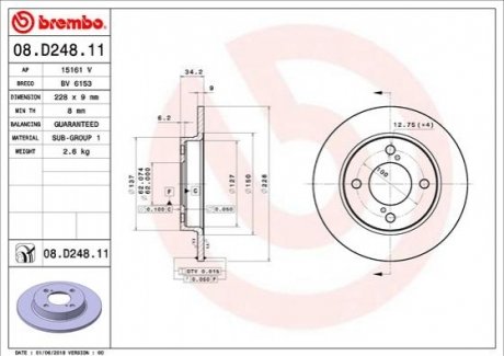 Гальмівний диск BREMBO 08.D248.11