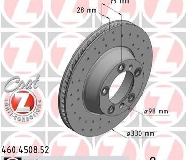 TARCZA HAMULC. PORSCHE PANAMERA 16- LT ZIMMERMANN 460.4508.52